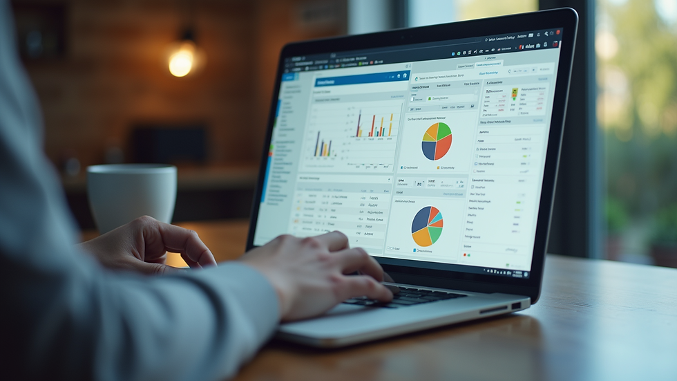 Eye-level view of a modern accounting software interface on a laptop