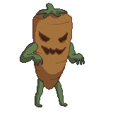 Pixel Art Evil Carrot Gif. All his animations played in sequence.