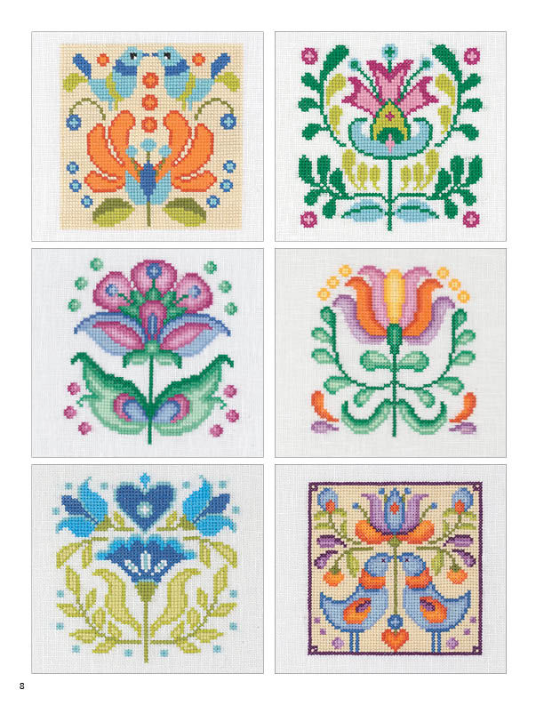 Küçük resim: Kanaviçe Folk Art Çiçekler