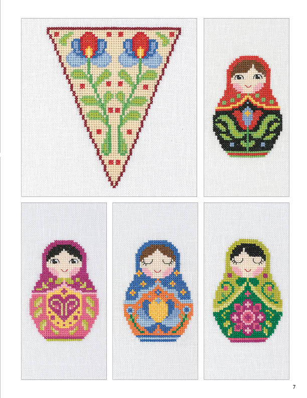 Küçük resim: Kanaviçe Folk Art Çiçekler