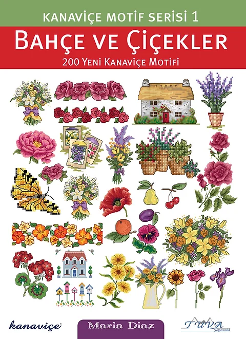 kanavice motif serisi 1 bahce ve cicekler tuva yayincilik