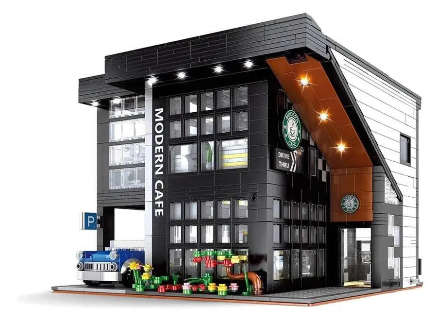 [중국레고백과]스타벅스 모던 카페 크리에이터 엑스퍼트 모듈러 블럭 완구 호환 레고 MOC-45635(가격,후기,리뷰,추천)
