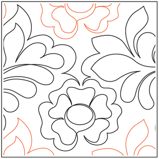 Pantographenmuster mit Blüten und Blättern