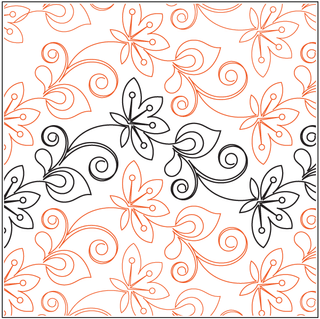 Pantographenmuster mit Blüten und Blättern Girlande