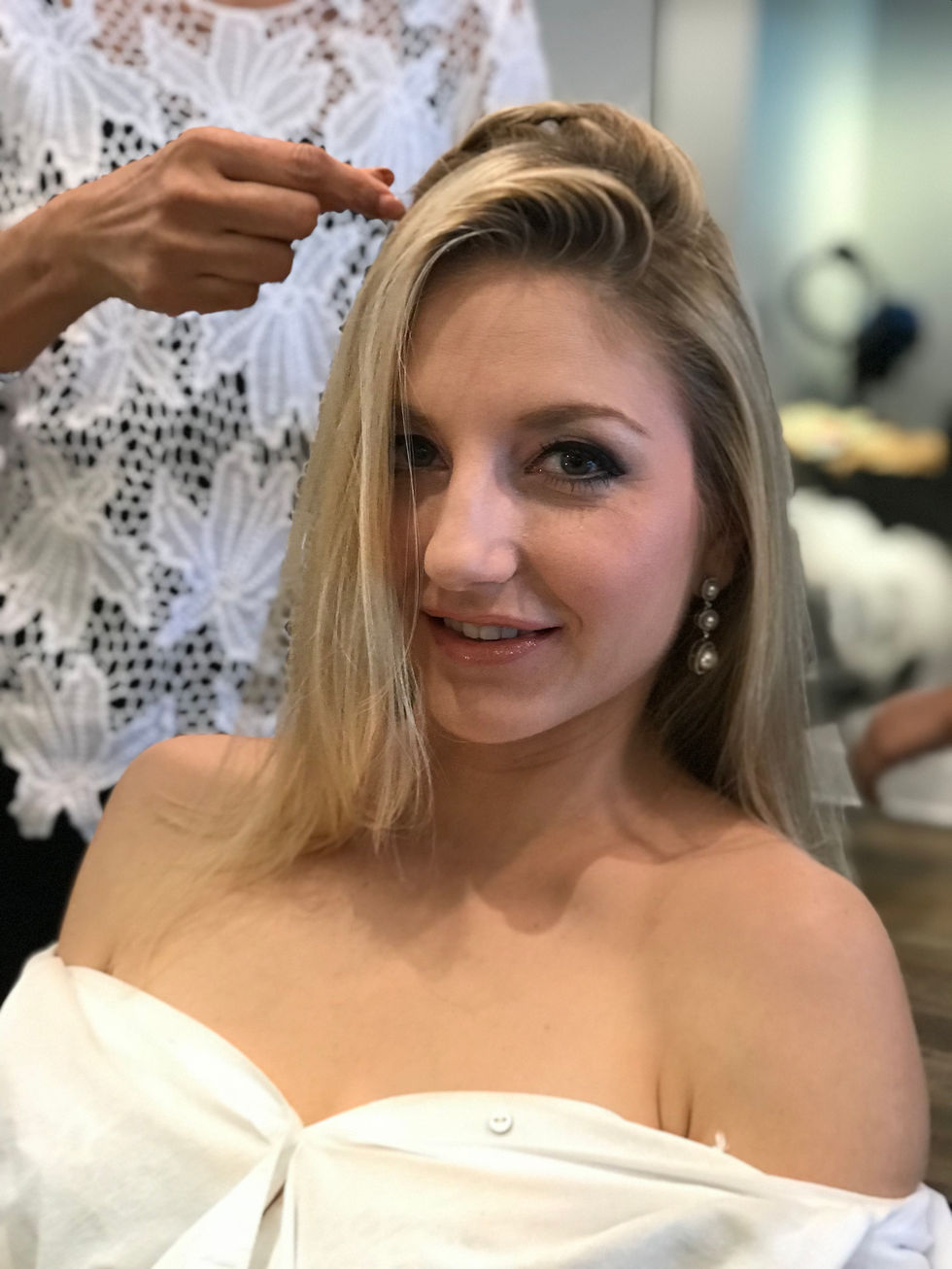 Bride getting ready, before photo, Le Petit Salon.