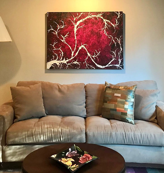 "Secret Garden" - 36"x48" Original Abstract Acrylic Painting by Dina Potter
