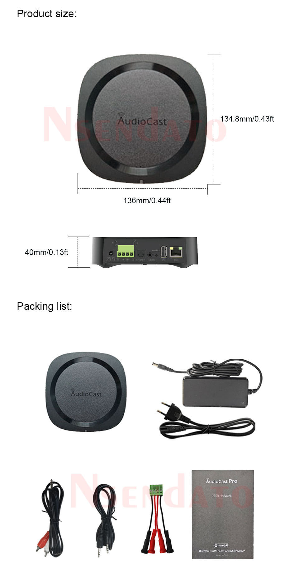 Thumbnail: IEAST Audiocast AMP50 Wireless WiFi & BT V5.0 Amplifier Multi Room Audio Music R