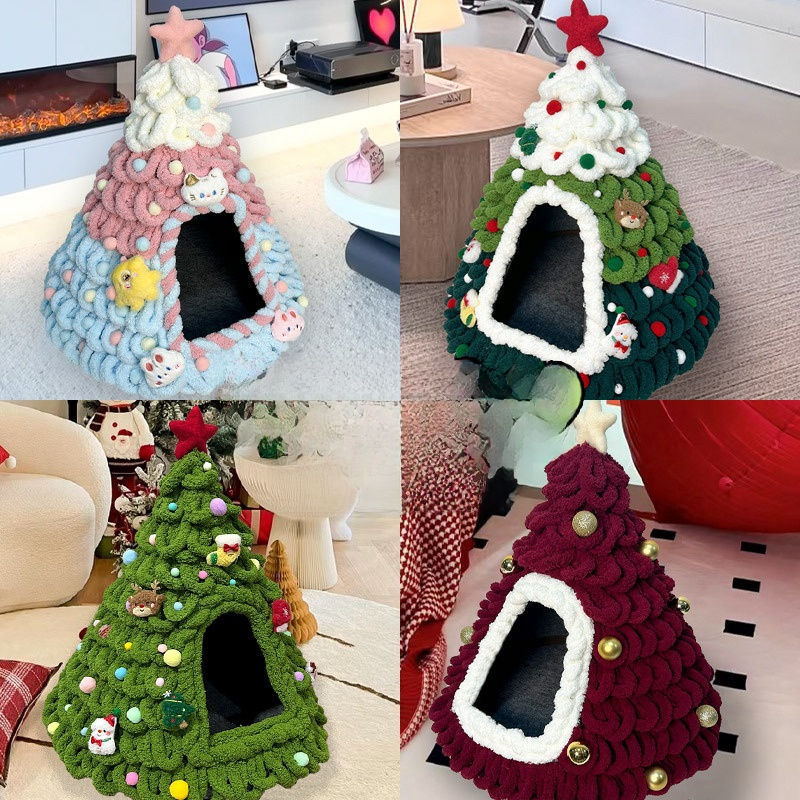 Christmas Tree Cat Bed