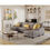 Thumbnail: U-Shaped Sectional Sofa Couches for Living Room, 4 Seat Linen Fabric Couch Set