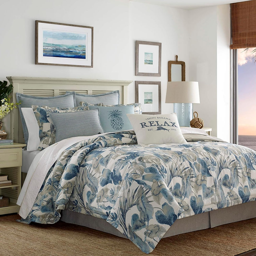 Thumbnail: Tommy Bahama - King Comforter Set, 100% imported Cotton for luxurious.