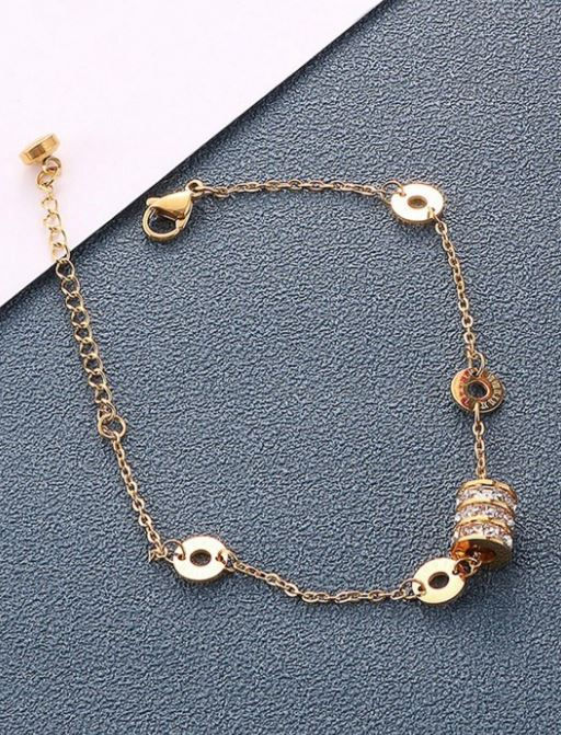 Thumbnail: Rolling Stone Women's Titanium Steel Bracelets Gold