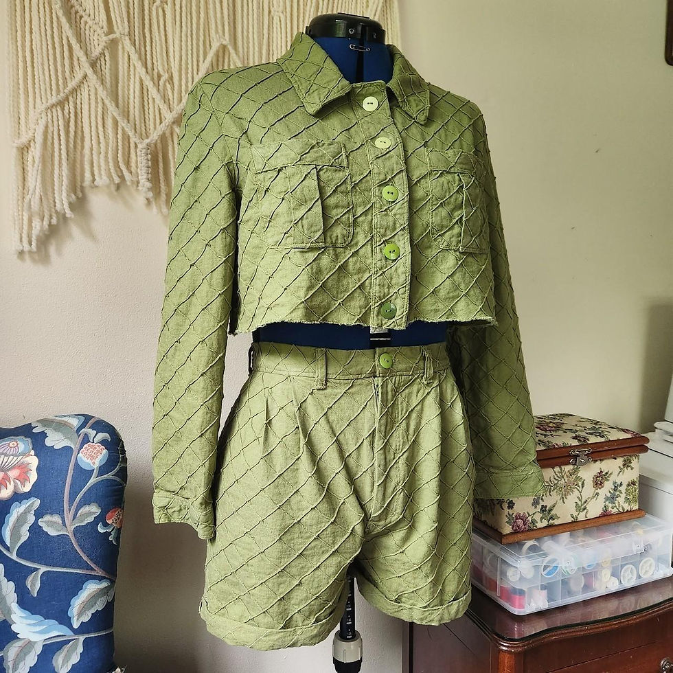 Handmade Fishnet Cotton Textured Shorts