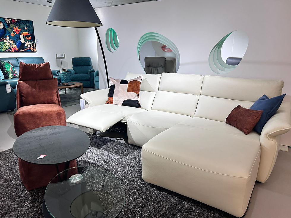 Thumbnail: Franco ferri sofa with chaise and recliner
