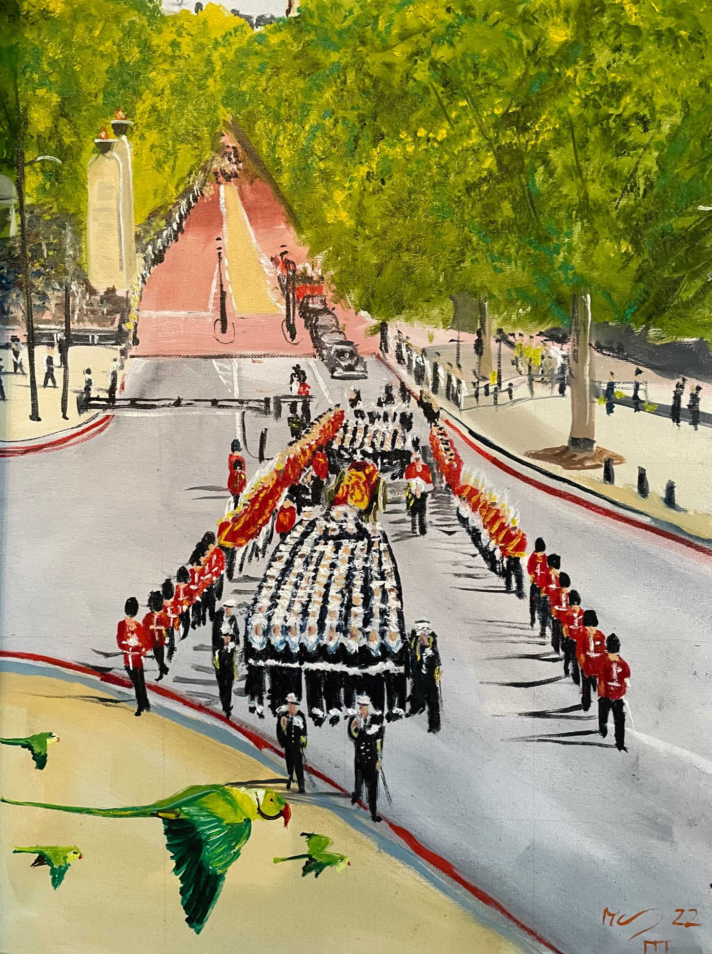 Queen Elizabeth the seconds funeral from Wellington Arch by Matt Emery Fine art