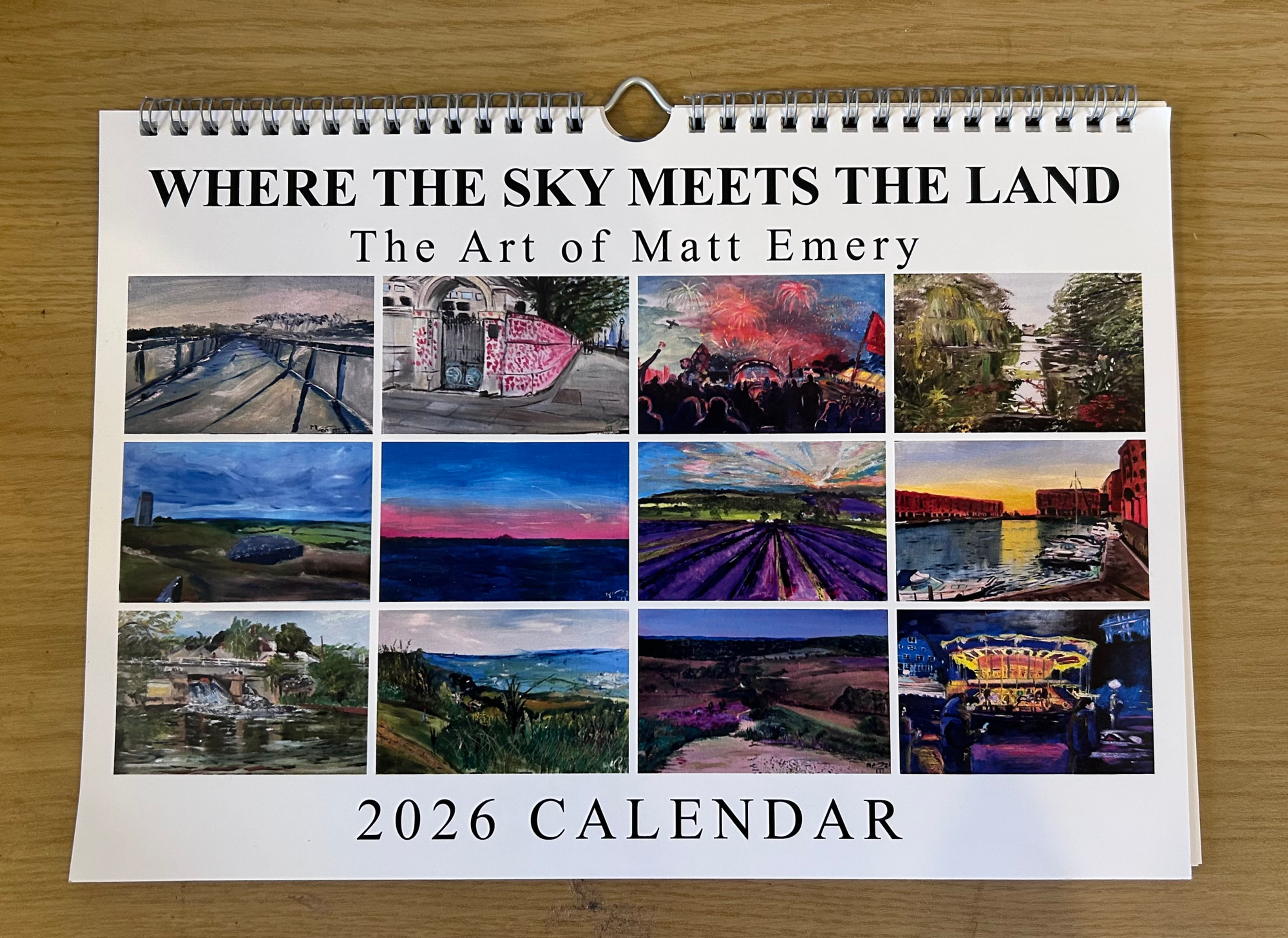 2026 Calendar- where the sun meets the sky, a collection of Landscape paintings