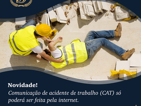 A CAT (comunicação de acidente de trabalho) deverá ser realizada exclusivamente pela internet.