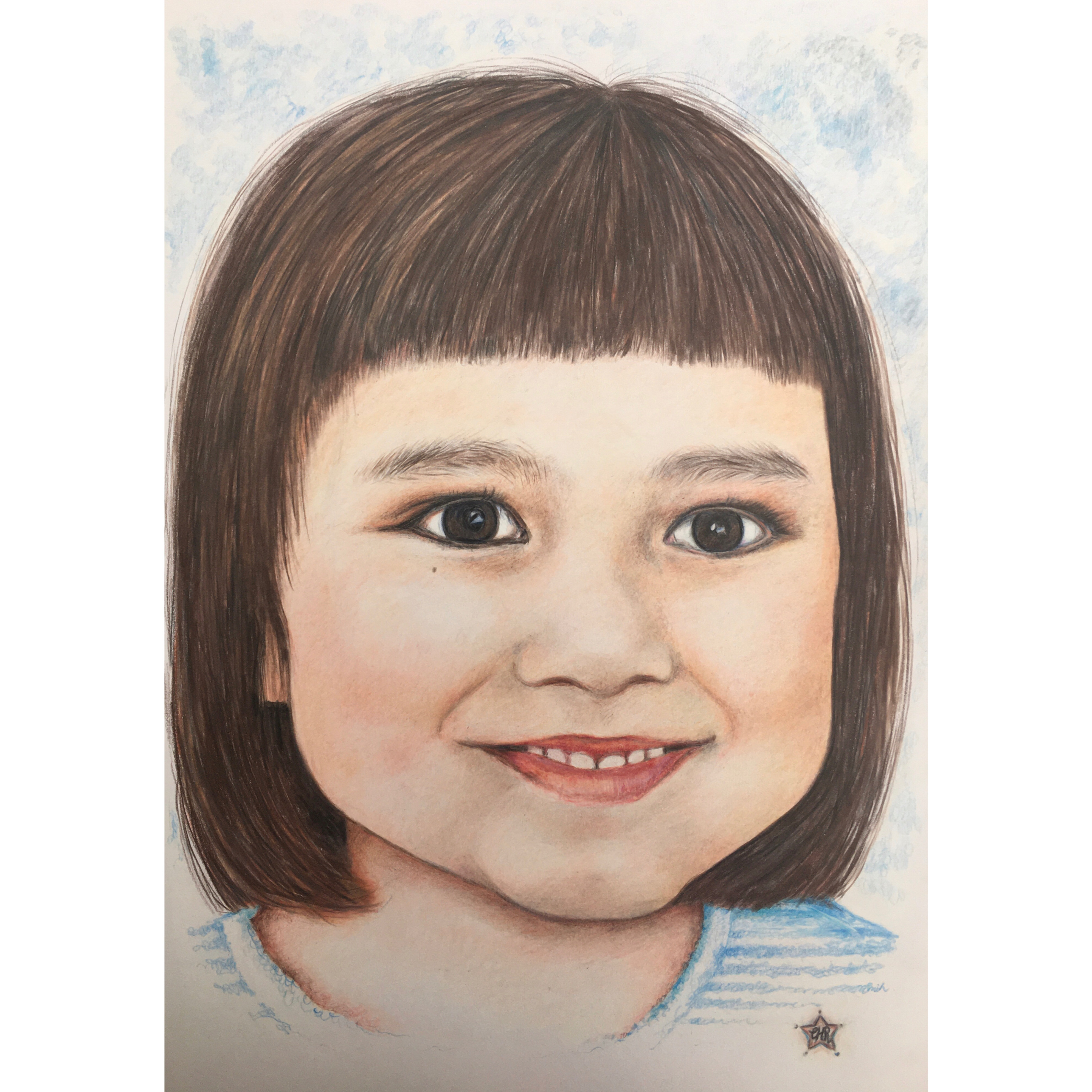 Child Pencil Portrait 11.7" x 16.5"