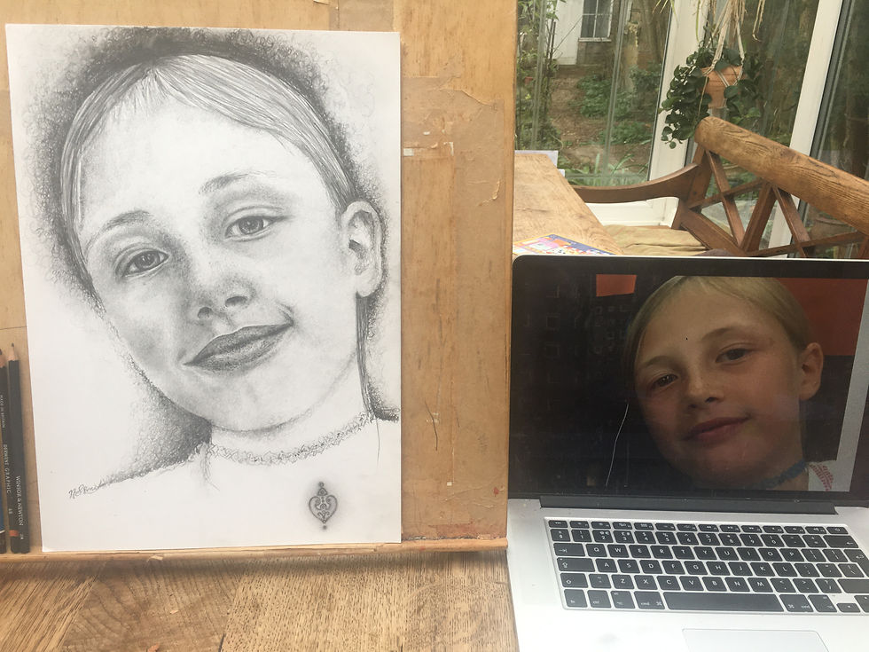 Thumbnail: Child Portrait 11.7 x 16.7" Graphite