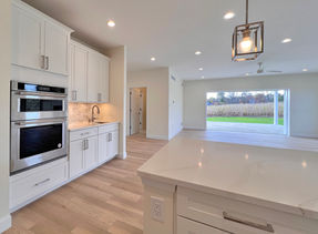 Kitchen cabinets and island