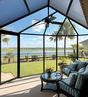 screened in lanai on the back of a home, view from backyard.jpg