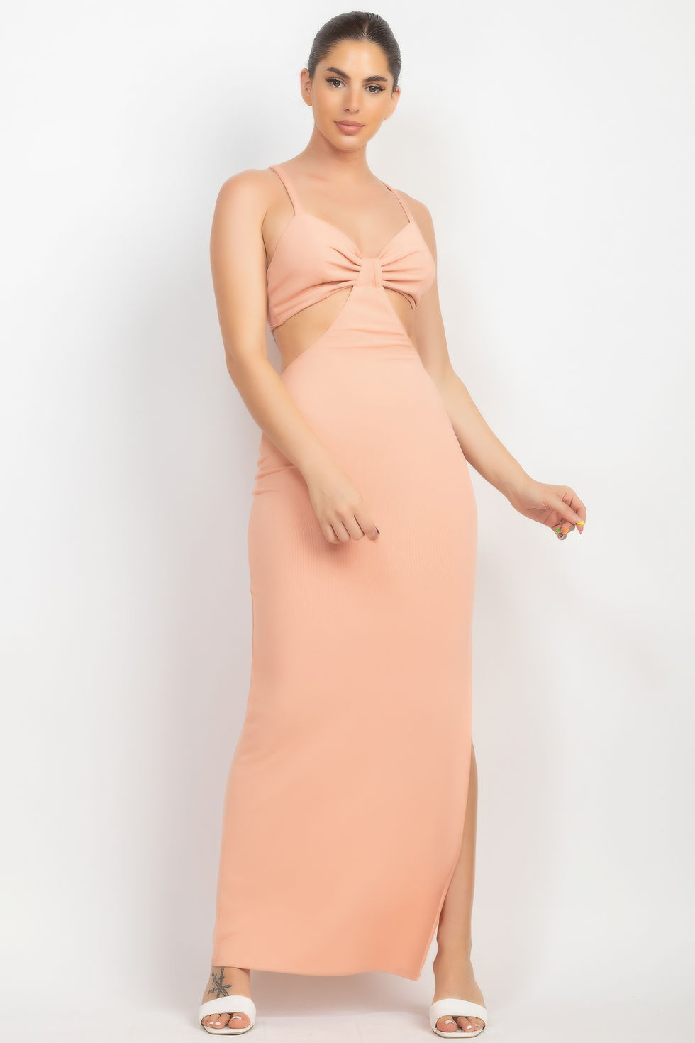 Thumbnail: Cutouts Side Slit Maxi Dress 