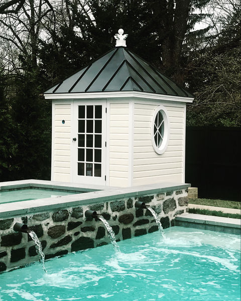 Custom-designed, beautiful pool house, delivered fully built, enhancing backyard leisure and entertainment spaces