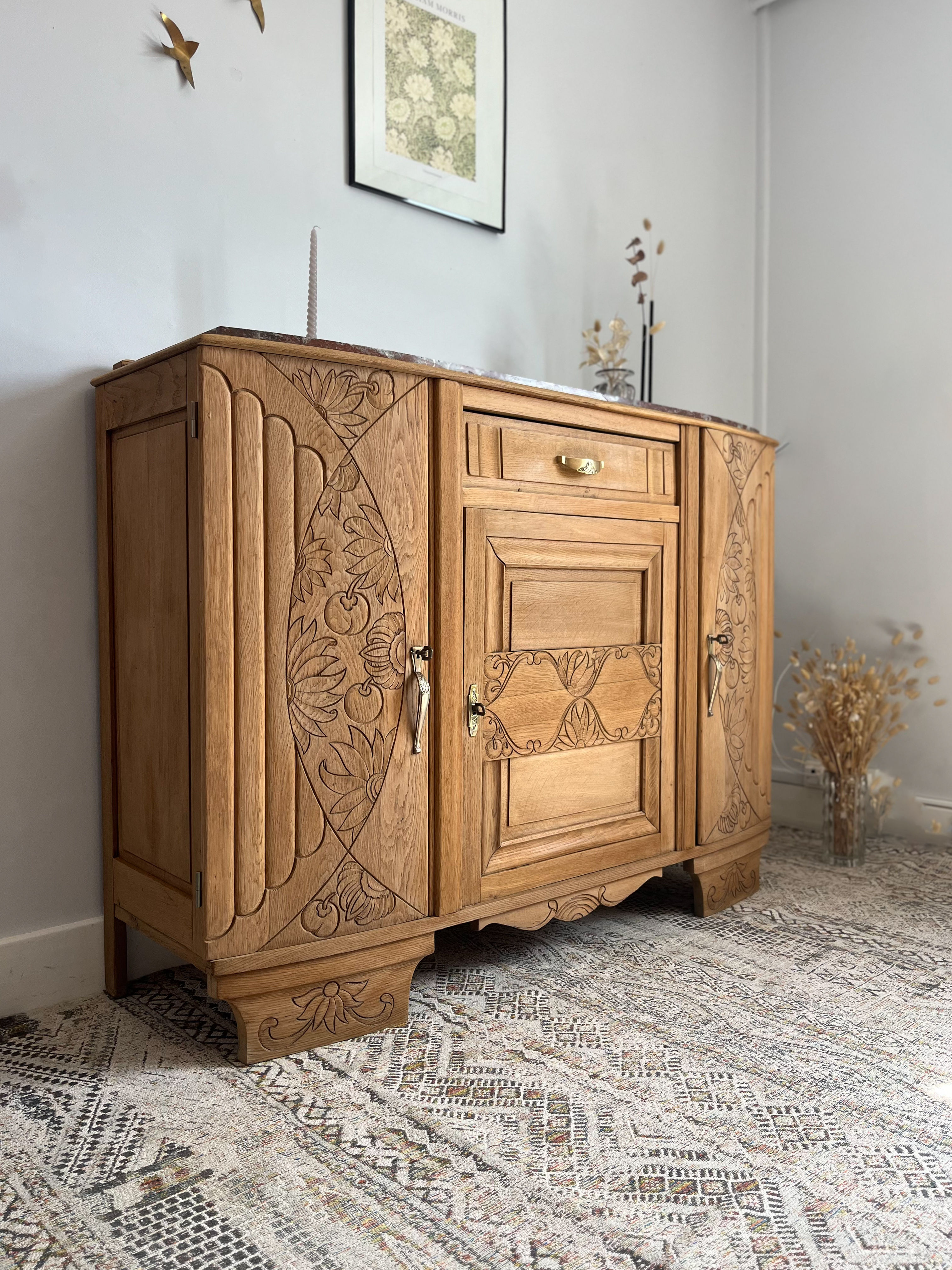 Buffet art déco chêne massif