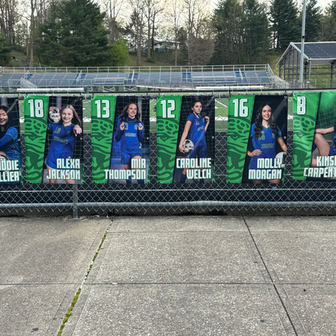 Soccer Players Vinyl Banner