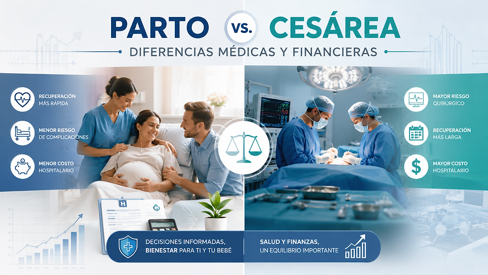Parto vs Cesárea: diferencias médicas y financieras