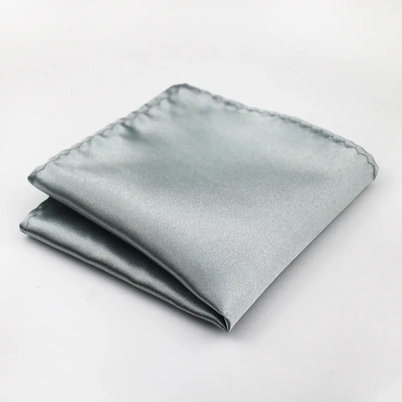 Miniatura: 22CM Classic Men's Suit Pocket Square Colorful Solid White Handkerchief Korean