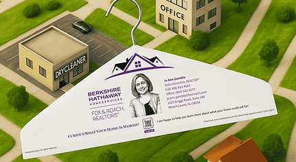 Custom Garment Cover with Realtor Advertisement and QR Code