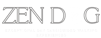 Zen Dog logo: Day care and guided walking experiences.
