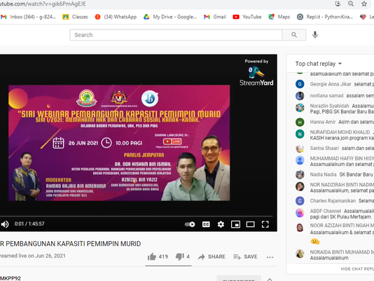 WEBINAR PEMBANGUNAN KAPASITI PEMIMPIN MURID SIRI 1