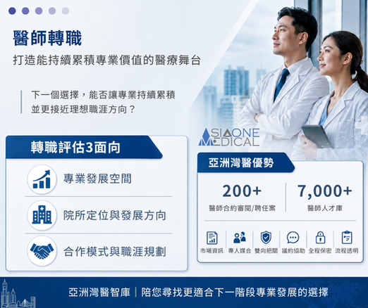 醫師轉職|打造能持續累積專業價值的醫療舞台