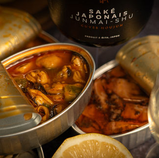 Conerves de moules à l'escabèche, chipirons farçis