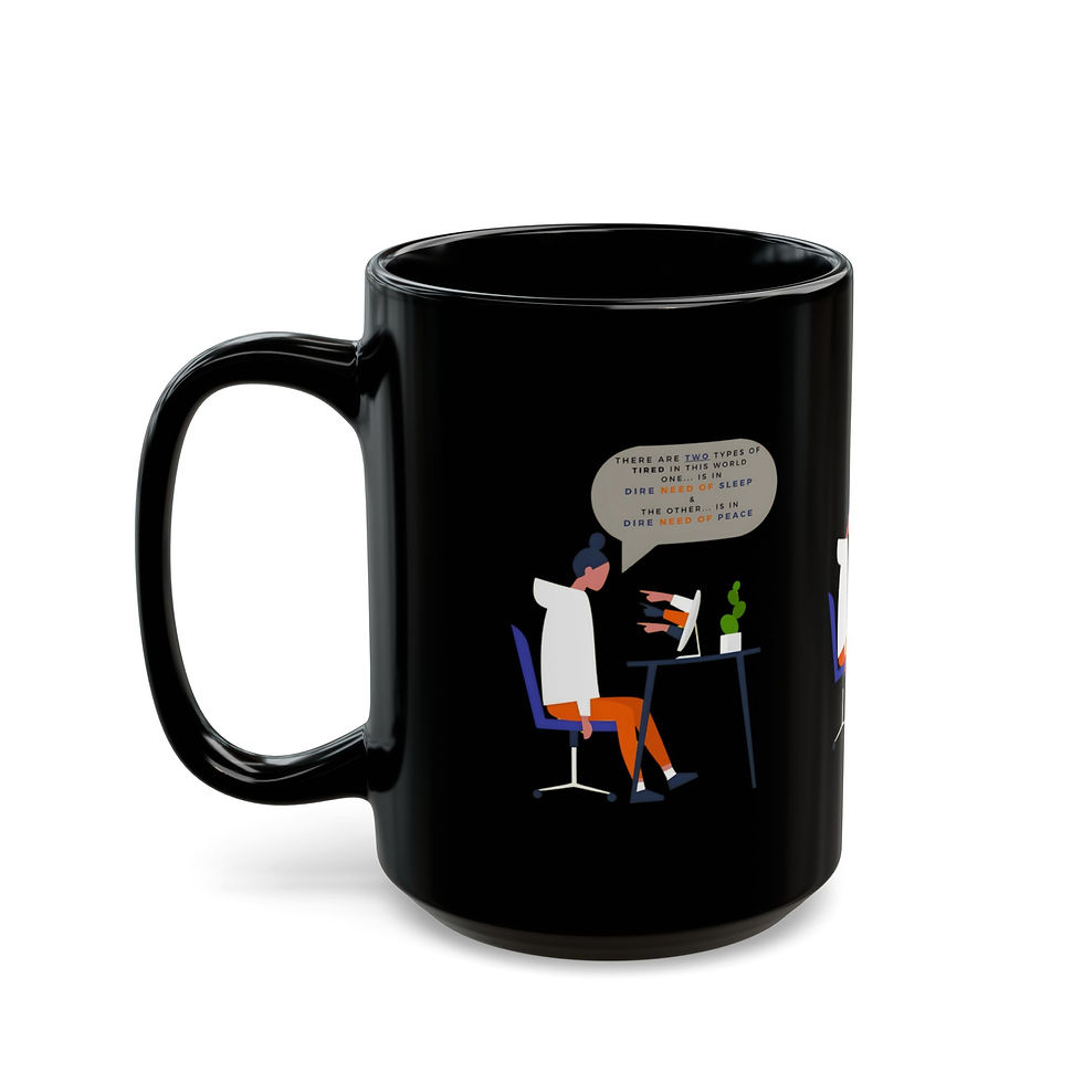 Thumbnail: There are Two Types of Tired Employee at Desk Black Mug 11oz and 15oz    