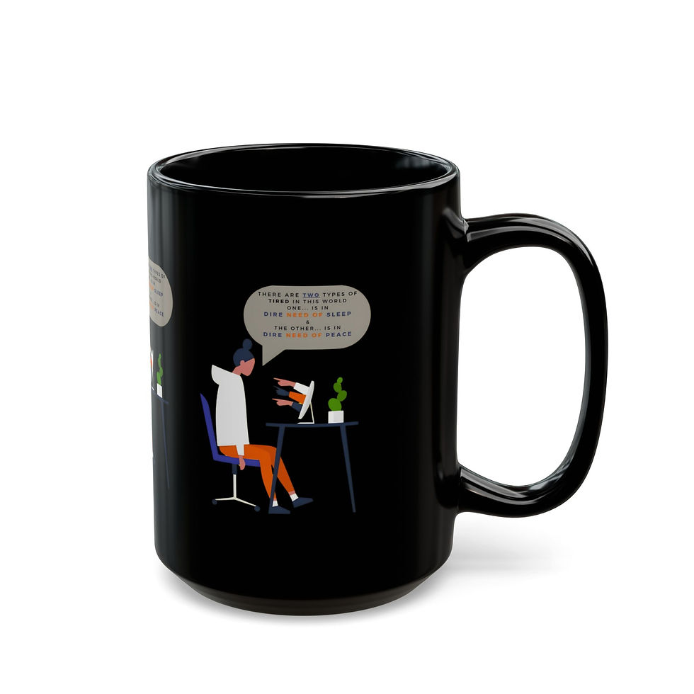 Thumbnail: There are Two Types of Tired Employee at Desk Black Mug 11oz and 15oz    