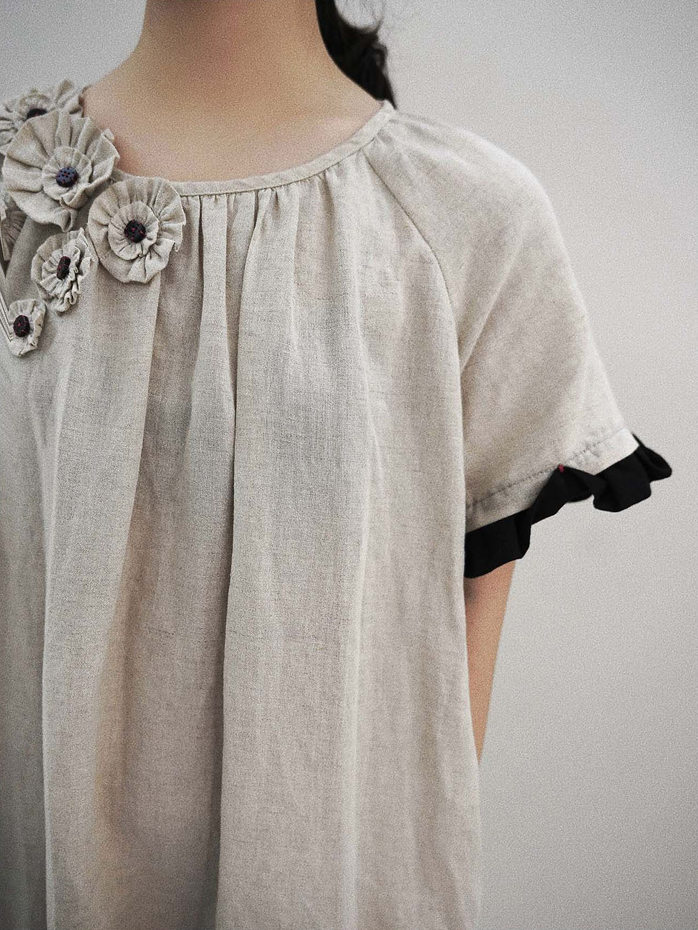 Thumbnail: Handmade Floral Linen Maxi Dress 