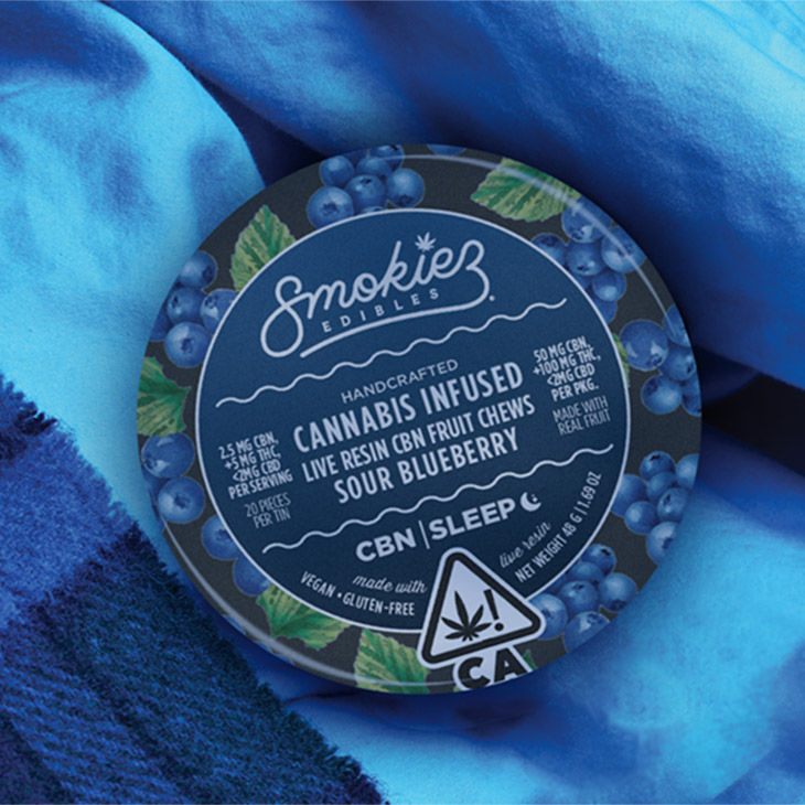 Smokiez Blueberry THC CBN Sleep Edibles 2022 California