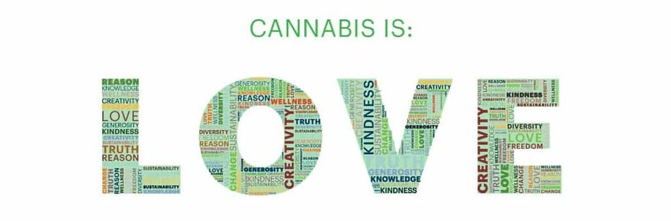 Text that reads: Cannabis is Love