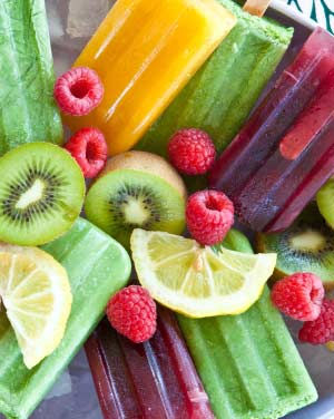Popsicles and fruits