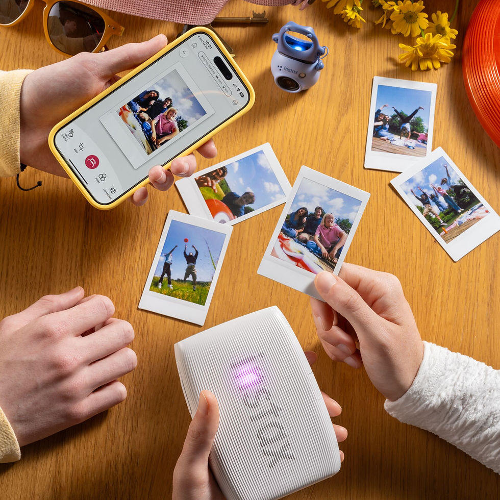 Instax Mini Link 3 Instant Smartphone Printer clay with and instax instant prints