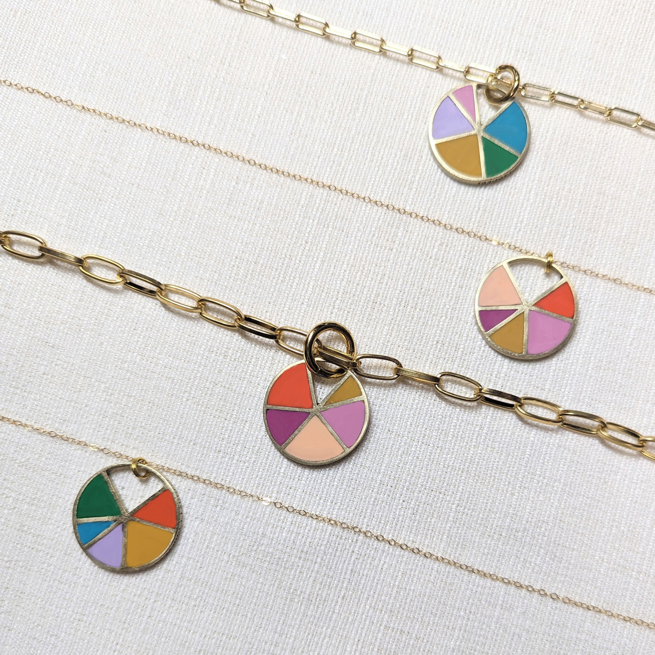 Color Wheel Necklaces in Your Choice of Colors