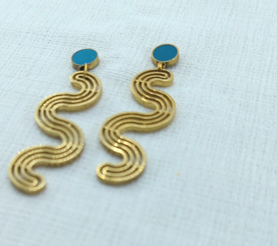Miniature : Squiggle Earrings in Your Choice of Colors