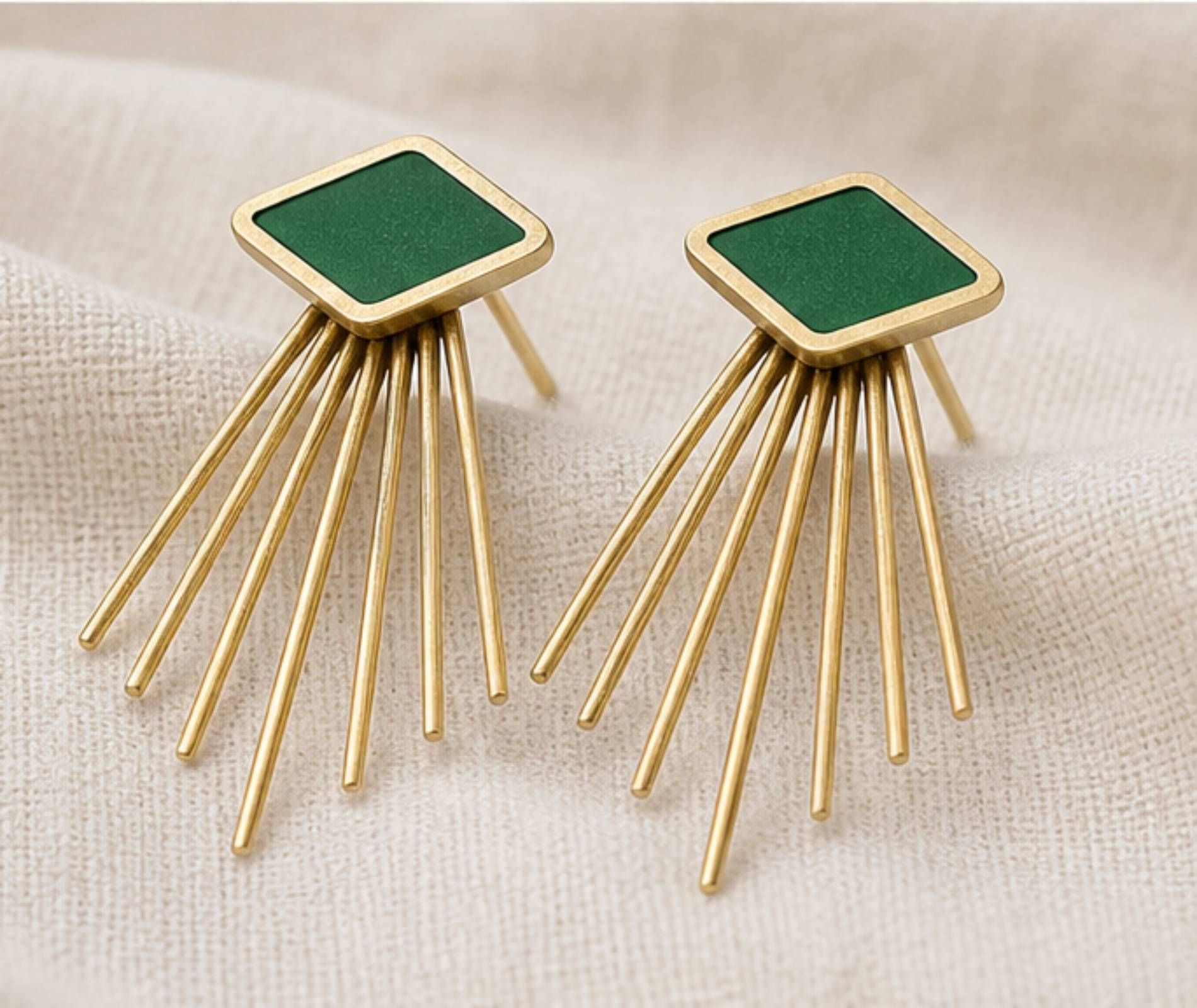 Diamond Shaped Studs in Your Choice of Colors with Earring Jackets