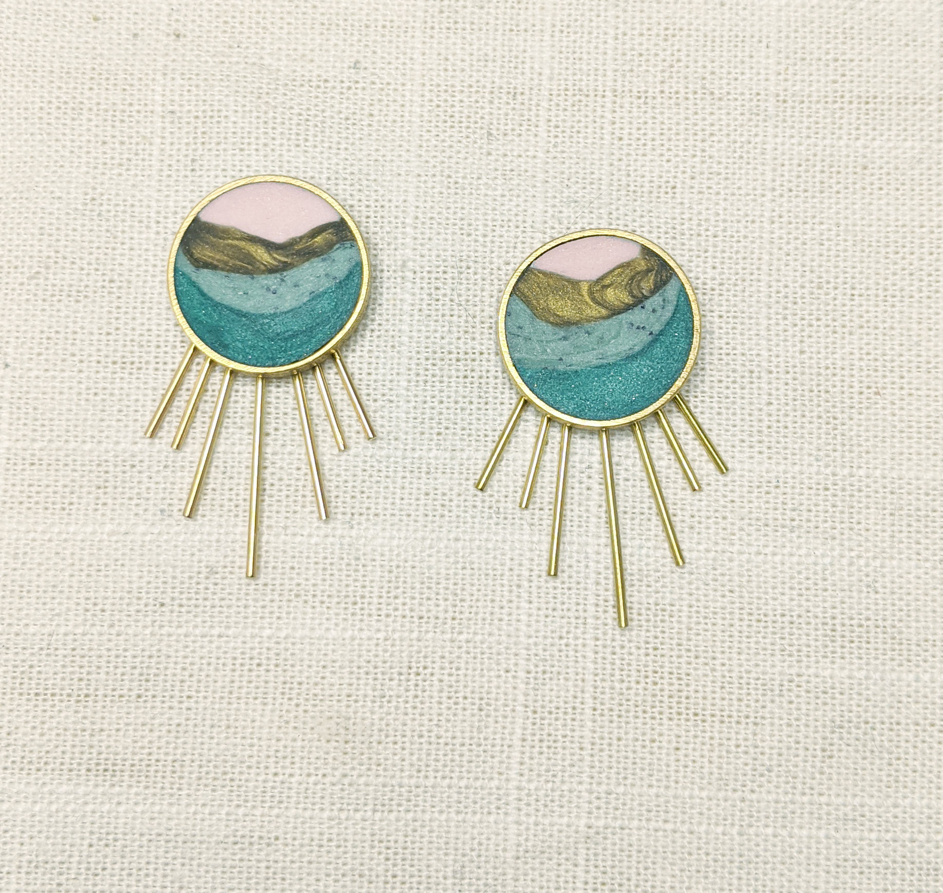 Agate Collection - Button Earrings With Jackets