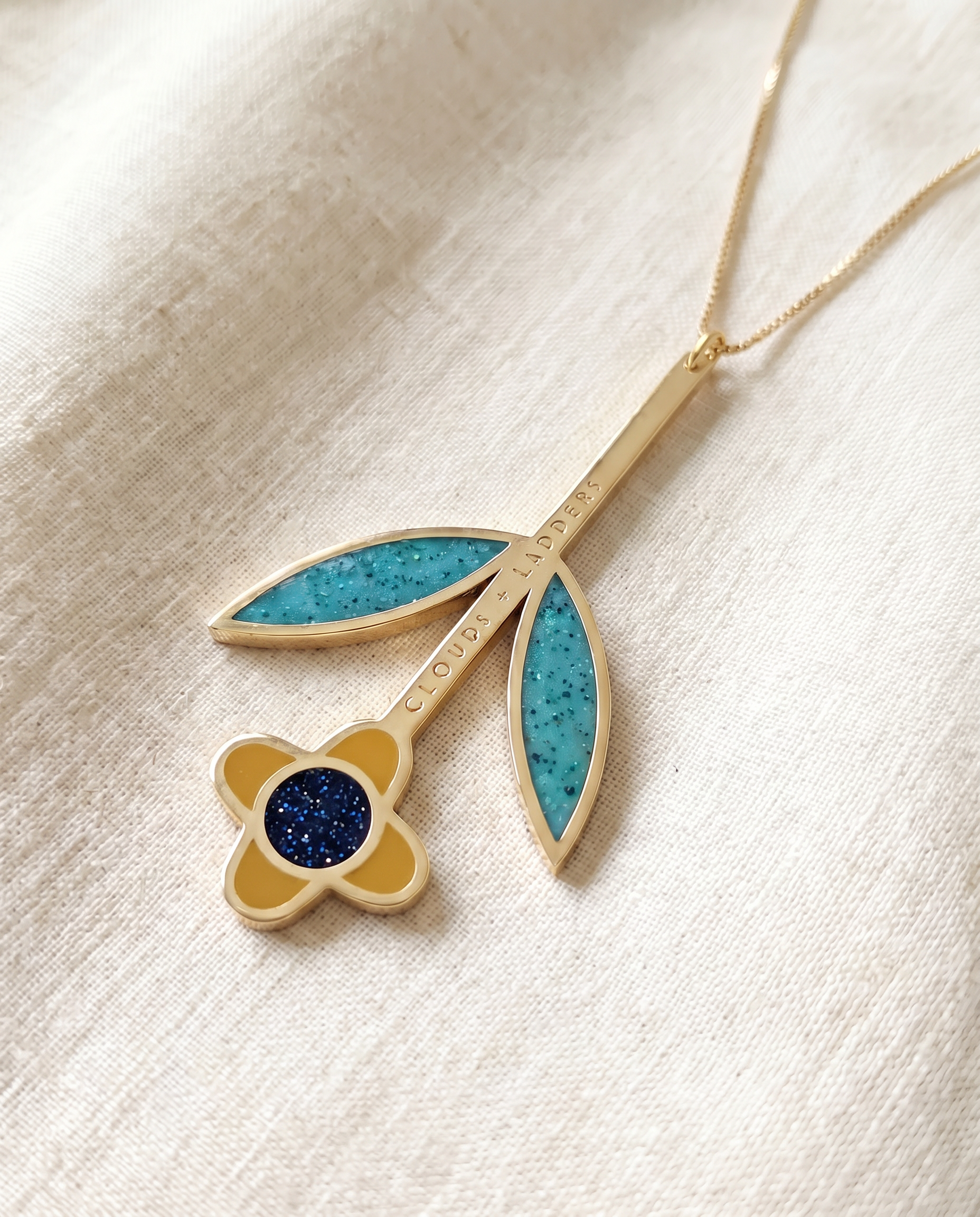 Flower Drop Necklace in Your Choice of Colors