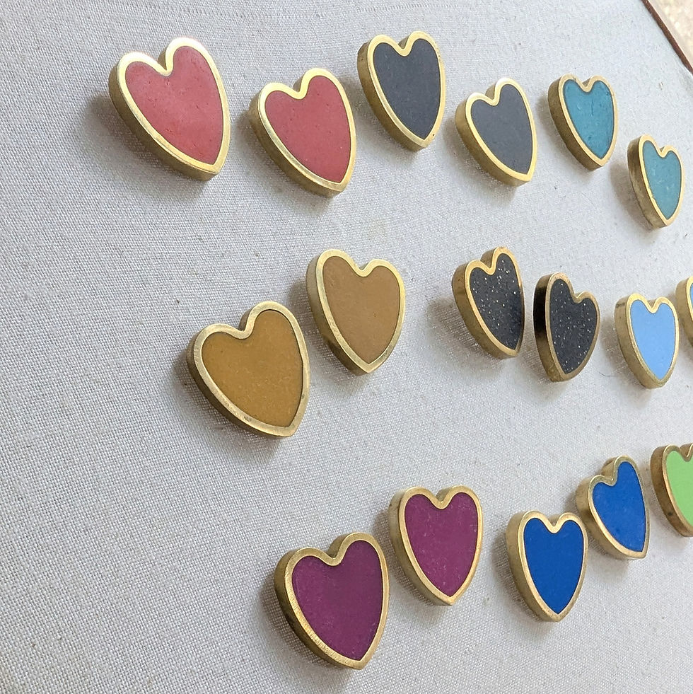 Miniatura: Heart Earrings With Jackets