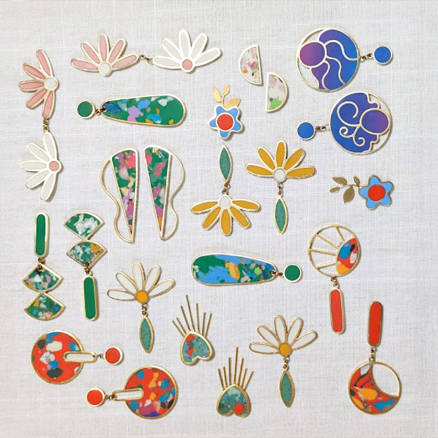 Thumbnail: Daisy Drop Earrings in Your Choice of Colors