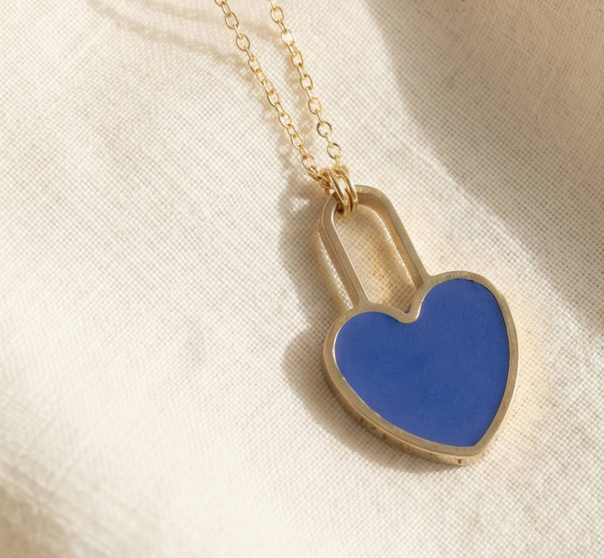 Heart Drop Necklace in Your Choice of Colors